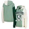 GAMEDAY COUTURE GAMEDAY COUTURE GREEN MICHIGAN STATE SPARTANS HALL OF FAME COLORBLOCK PULLOVER HOODIE