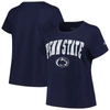 Profile Navy Penn State Nittany Lions Plus Size Arch Over Logo Scoop Neck T-shirt In Navy