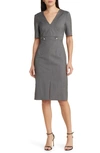 Hugo Boss Danorla Pinstripe Virgin Wool Sheath Dress In Mini Pinstripe Suiting