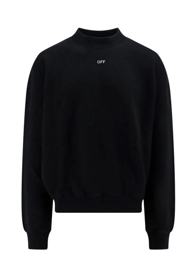 Off-white Cotton Crew-neck Sweatshirt In Black