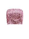 Rotate Birger Christensen Pink Crop Top With All-over Sequins In Pink