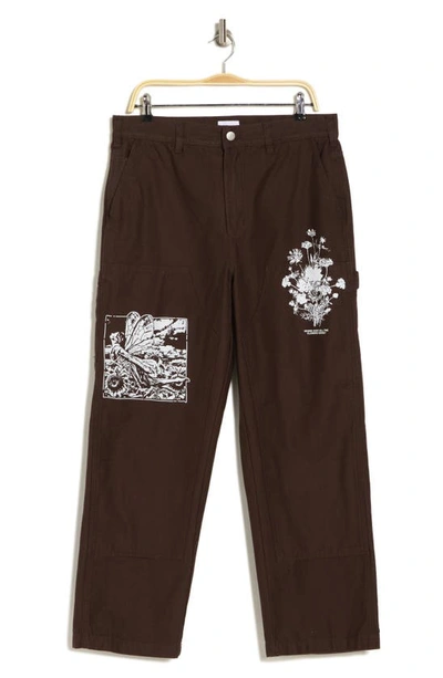 Obey Big Timer Twill Printed Carpenter Pant In Brown, Men's At Urban Outfitters