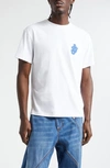 Jw Anderson Neon Anchor Logo Patch T-shirt In White