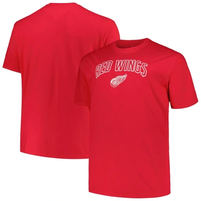 PROFILE PROFILE RED DETROIT RED WINGS BIG & TALL ARCH OVER LOGO T-SHIRT