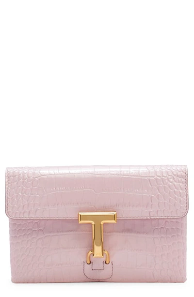 TOM FORD MINI MONARCH CROC EMBOSSED LEATHER SHOULDER BAG