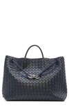 Bottega Veneta Large Andiamo Knitted Shoulder Bag In Space/ Vintage
