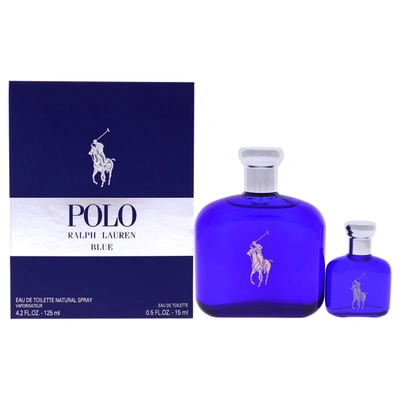 Ralph Lauren Polo Blue By  For Men - 2 Pc Gift Set 4.2oz Edt Spray, 0.5oz Edt Splash