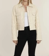 DOLCE CABO VEGAN LEATHER STITCH DETAIL JACKET IN BEIGE
