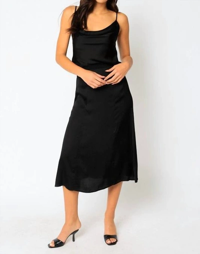 Olivaceous Alexia Satin Maxi Skirt In Black