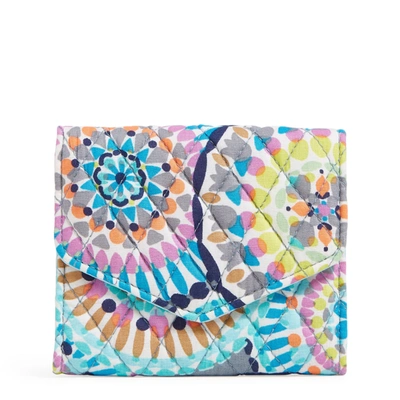 Vera Bradley Cotton Rfid Mini Tri-fold Wallet In Grey