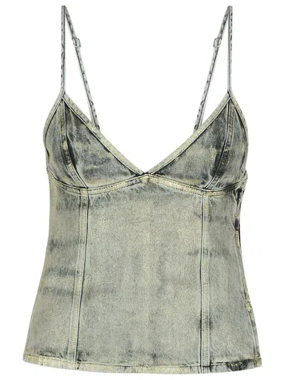 793 DIESEL 'FULSY' SILVER DENIM TANK TOP
