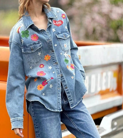 Billy T Festival Embroidered Denim Shirt In Multi