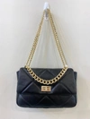 German Fuentes Black Quilted Handbag In Black