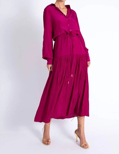 Karina Grimaldi Cassandra Midi Dress In Magenta In Pink