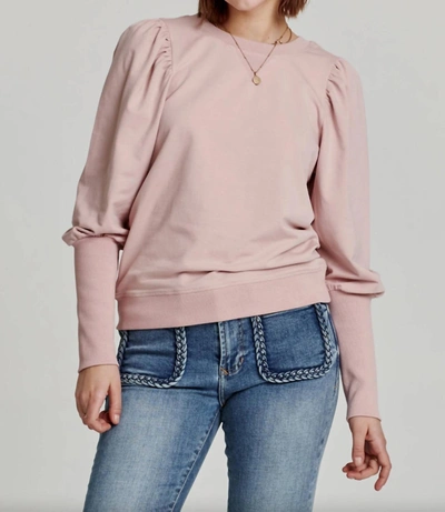 Another Love Tayna Puff Shoulder Sweatshirt In Pink