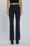 HIDDEN HAPPY LET OUT FLARE WITH SLIT JEANS IN BLACK