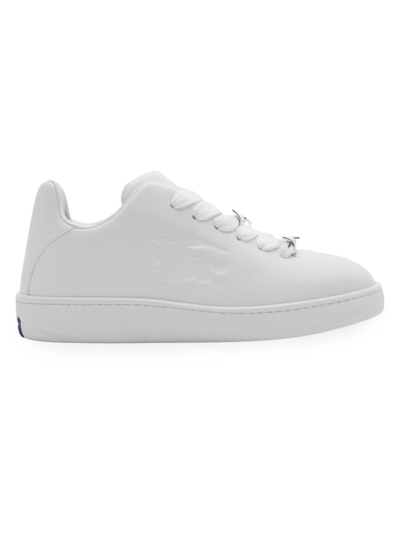 Burberry Men's The Box Leather Low-top Sneakers In White