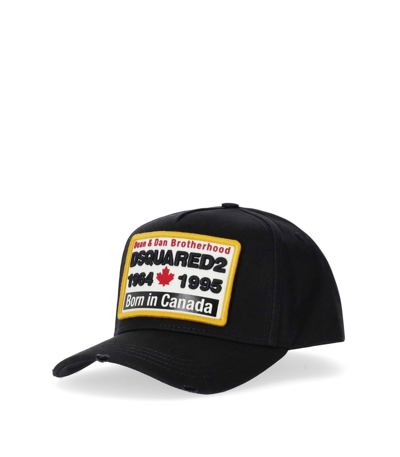 DSQUARED2 D2 PATCH BLACK BASEBALL CAP