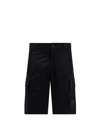 C.p. Company Fleece Cargo Bermuda Shorts Pockets In Black