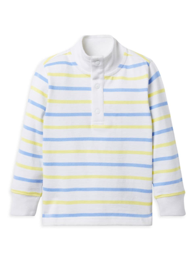 Janie And Jack Baby Boy's, Little Boy's & Boy's Striped Half Snap Pullover In White