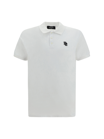 Dsquared2 Logo-embroidered Polo Shirt In Blanco