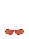 Balenciaga Reverse Xpander Rectangle Sunglasses Red In Red/mirrorred