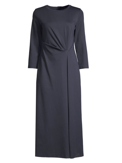 Weekend Max Mara Women's Gessy Gathered Long-sleeve Midi-dress In Navy