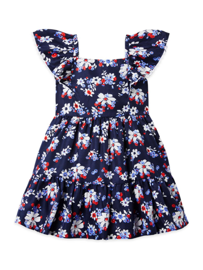 Janie And Jack Kids' Little Girl's & Girl's Puff Sleeve Ponte Dress In Blue