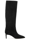 Paris Texas Ines Suede Comma-heel Knee Boots In Black
