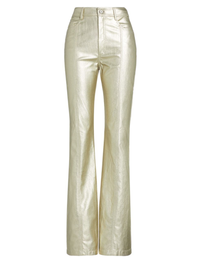 Cinq À Sept Women's Shailene Snake Metallic Flare Trousers In Light Gold