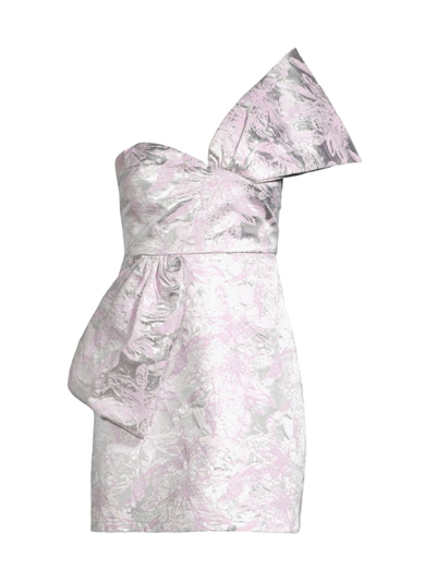 One33 Social Women's Floral Jacquard Bow Minidress In Lilac Multi