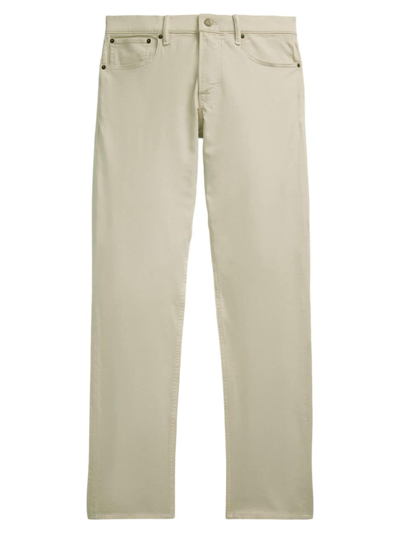 Ralph Lauren Purple Label Men's Stretch Cotton Straight-leg Pants In Cream
