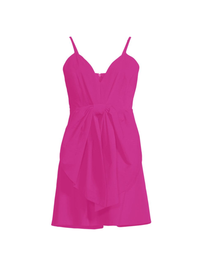 One33 Social Women's Twill Bow Minidress In Fuchsia