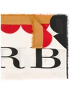 BURBERRY logo印花拼色围巾,405181412236847