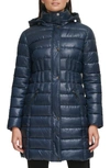 Guess Water-resistant Hooded Quilted Puffer Jacket In Atlantic Blue