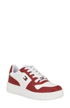 Tommy Hilfiger Twigye Womens Lace-up Faux Leather Casual And Fashion Sneakers In White/ Red