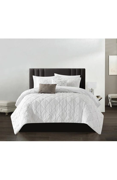 Chic Aria Crinkled Comforter 9-piece Bed In White