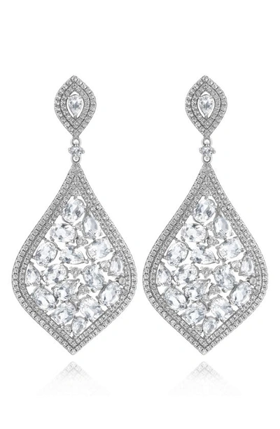 House Of Frosted Topaz Teardrop Drop Earrings In Metallic