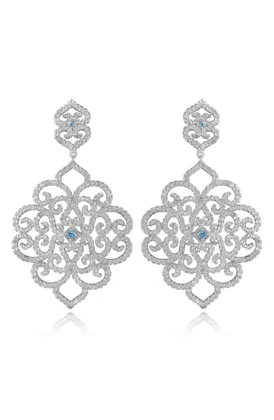 House Of Frosted Topaz Drop Earrings In Silver