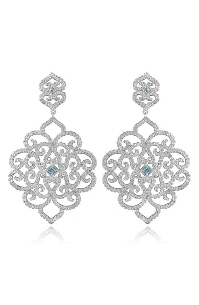 House Of Frosted Topaz Drop Earrings In Metallic