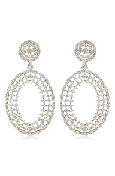 House Of Frosted Topaz Oval Drop Earrings In Silver