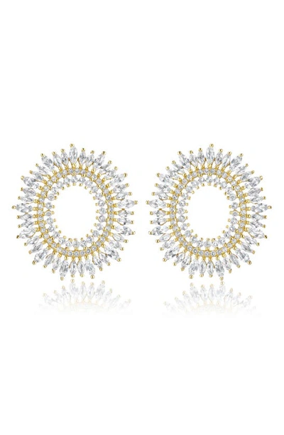 House Of Frosted Topaz Burst Stud Earrings In Gold