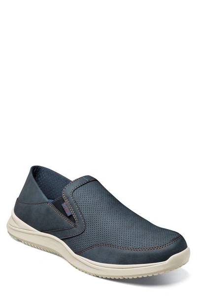 Nunn Bush Conway Ez Slip-on Sneaker In Navy Multi