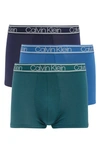 Calvin Klein Ultimate Comfort Trunk In Green/ Blue/ Navy