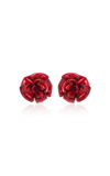 Oscar De La Renta Gardenia Plexy Earrings In Red