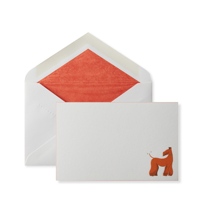 Smythson British Pets Airedale Correspondence Cards In White