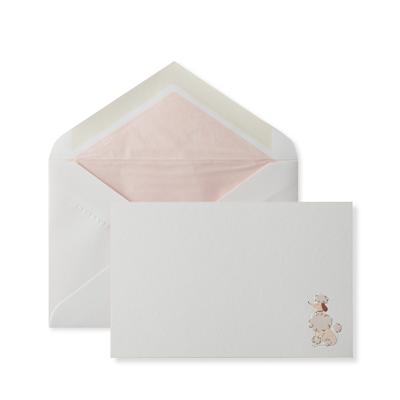 Smythson British Pets Poodle Correspondence Cards In White