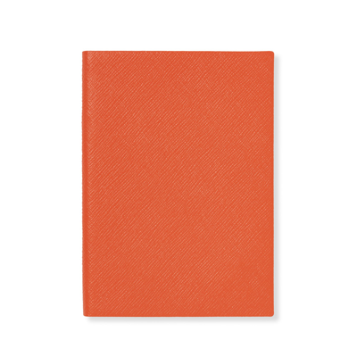 Smythson Soho Notebook In Panama In Orange