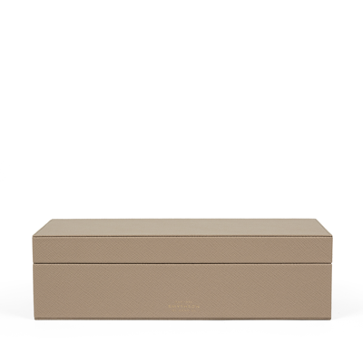 Smythson Large Home Box In Sandstone