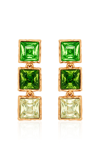 Oscar De La Renta Tennis Crystal Earrings In Green